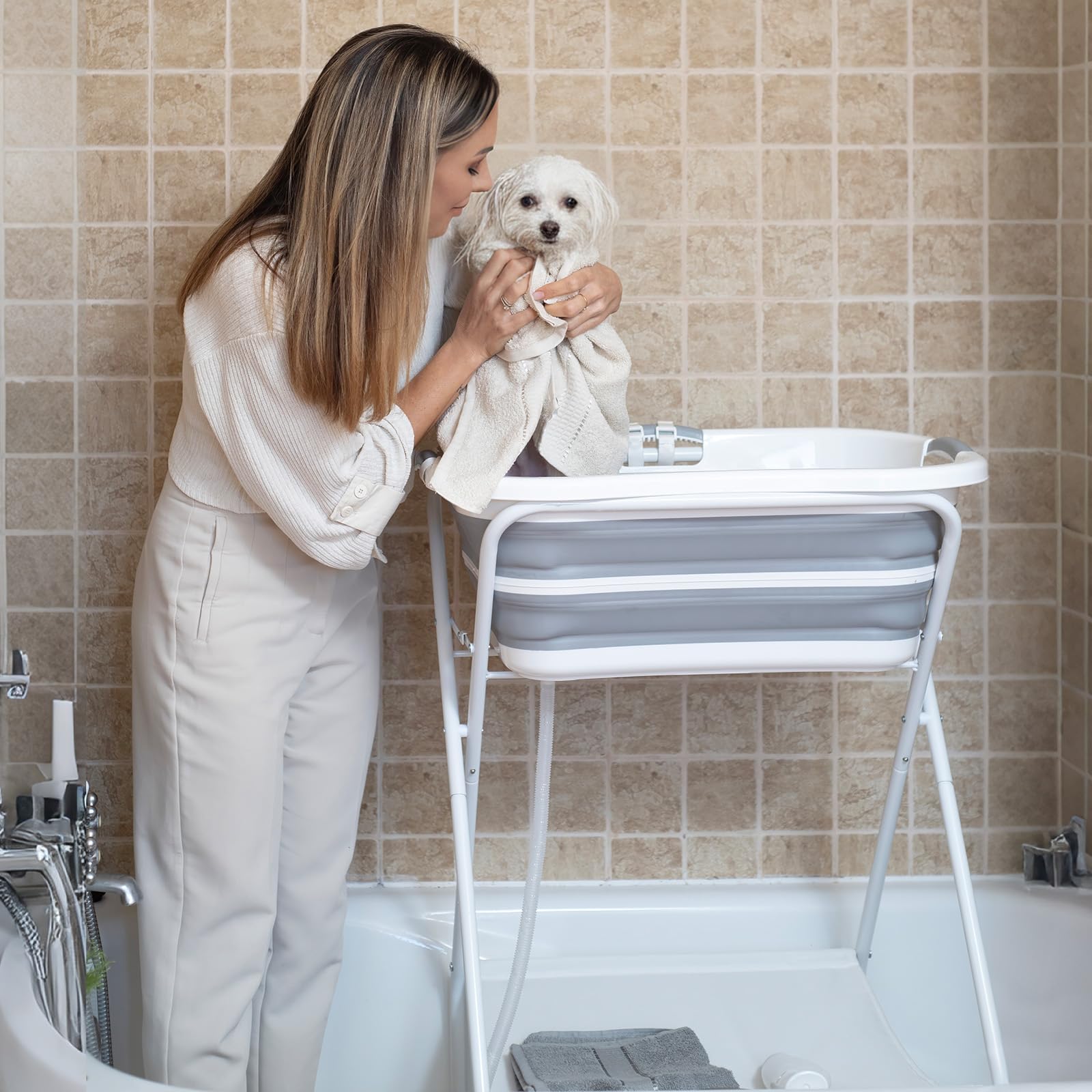 BEBEROAD PETS dual-use-cat-dog-bath-tub highlights multipurpose design
