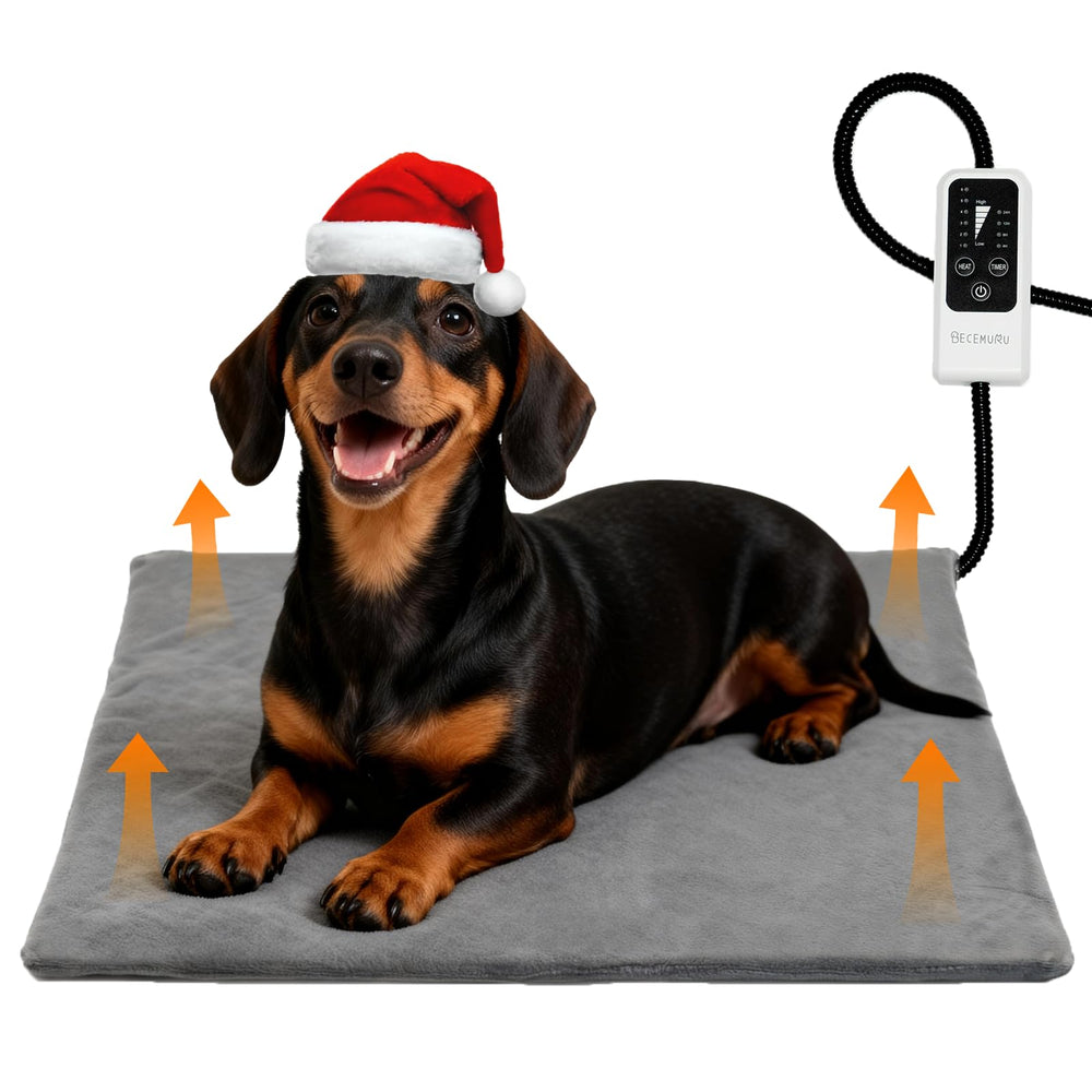 BECEMURU pet heating pad overview showing cozy warmth for dogs and cats—great for arthritis relief.