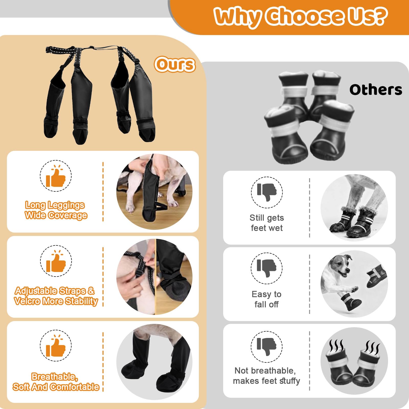 BECEMURU Winter Dog Boots easy-clean focus for quick wipe-down after adventures.