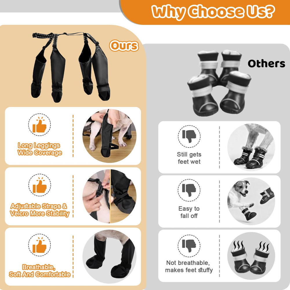 BECEMURU Winter Dog Boots easy-clean focus for quick wipe-down after adventures.
