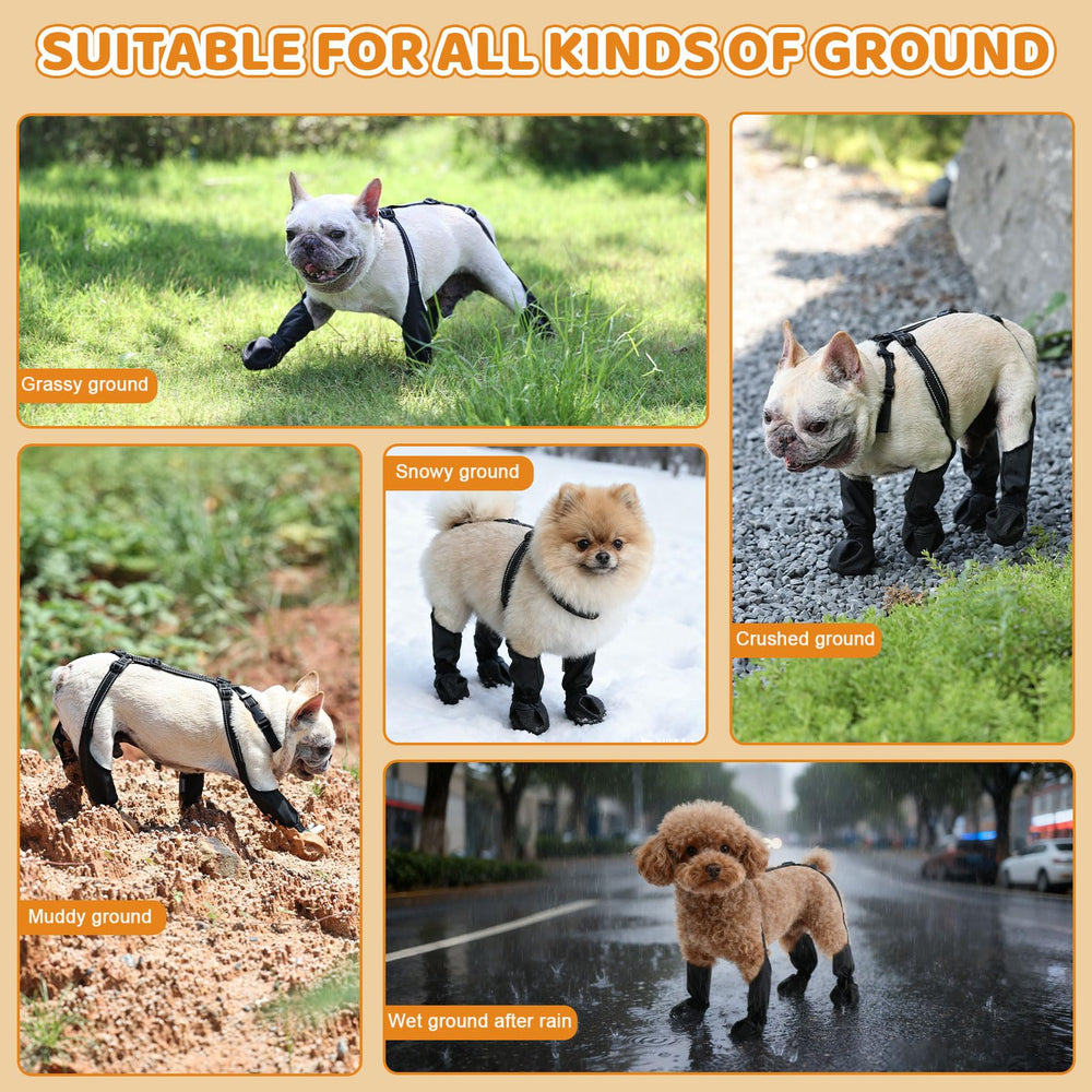 BECEMURU Winter Dog Boots small-medium-dogs design for comfortable, secure wear.