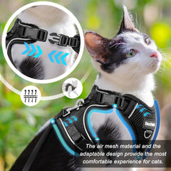BECHTEL cat harness anti-escape design helps keep curious kitties safe during outdoor adventures