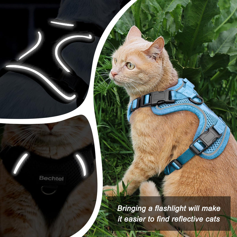 BECHTEL cat harness blue S car seatbelt insert enables safe car outings