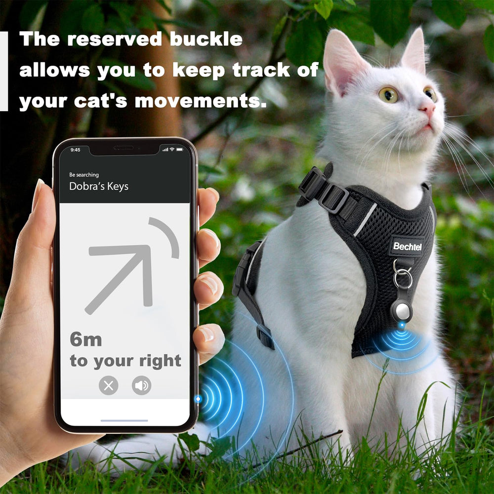 BECHTEL cat harness car seatbelt insert enables safe car travel without restricting movement