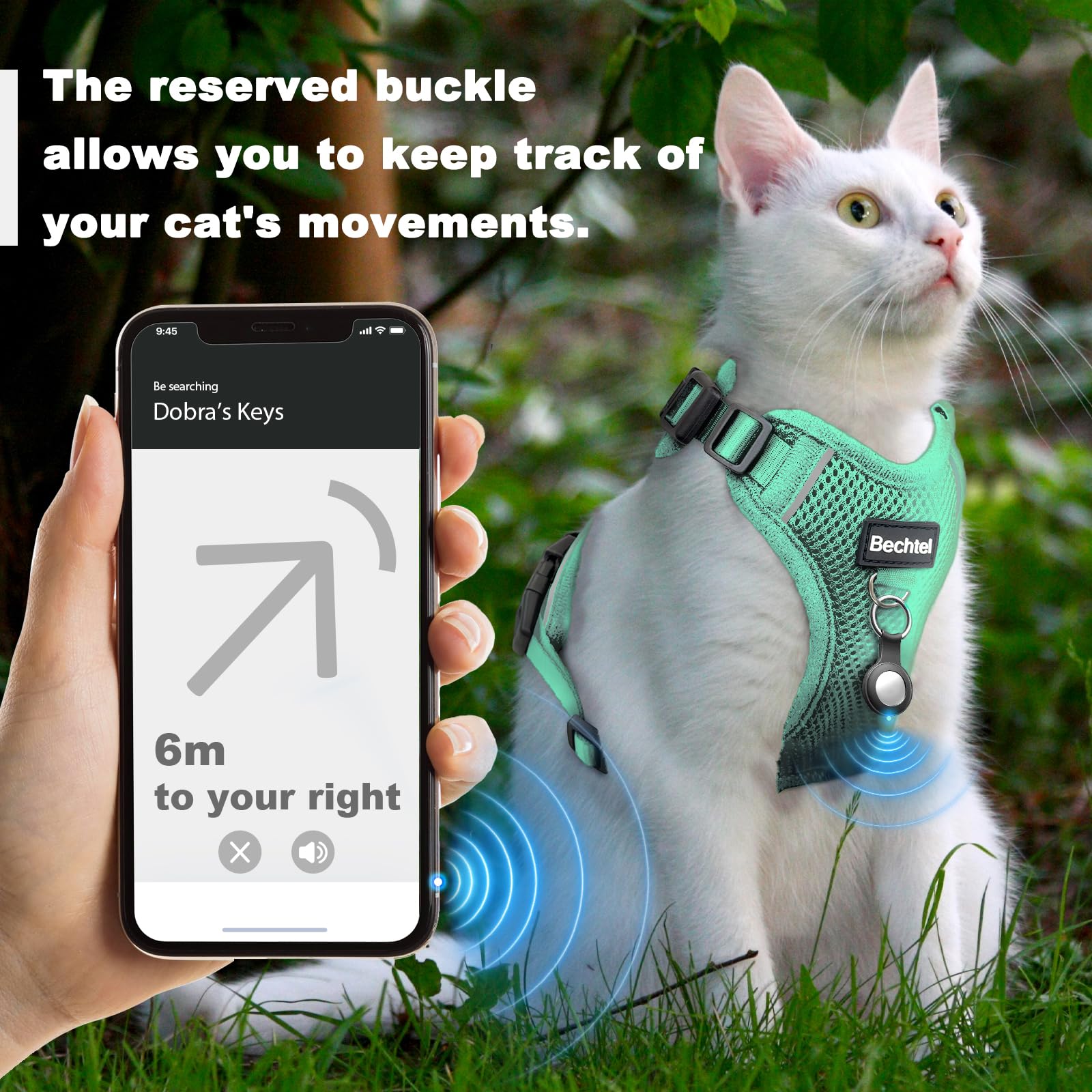 BECHTEL cat harness car-seatbelt insert aids safe in-car travel.