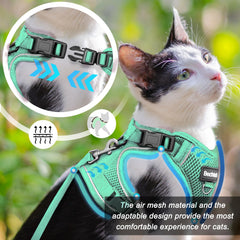 BECHTEL cat harness four-direction fit enables precise sizing.