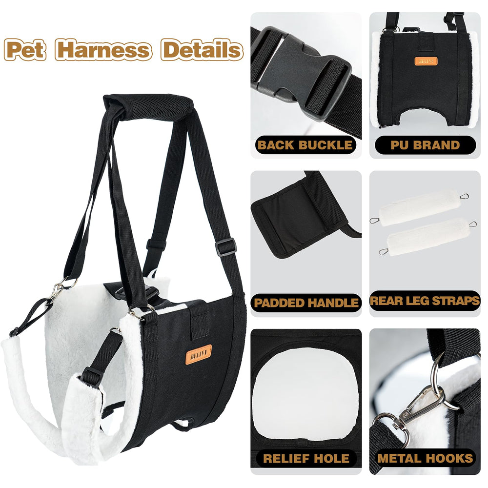Becivi Dog Lift Harness detachable straps illustrate adjustable setup for different dog sizes.