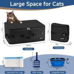 Becivi travel litter box collapsed for compact packing in trunk or bag