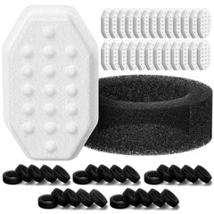 Beckacher cat fountain filters pack overview showing 25 filters and 25 sponges.