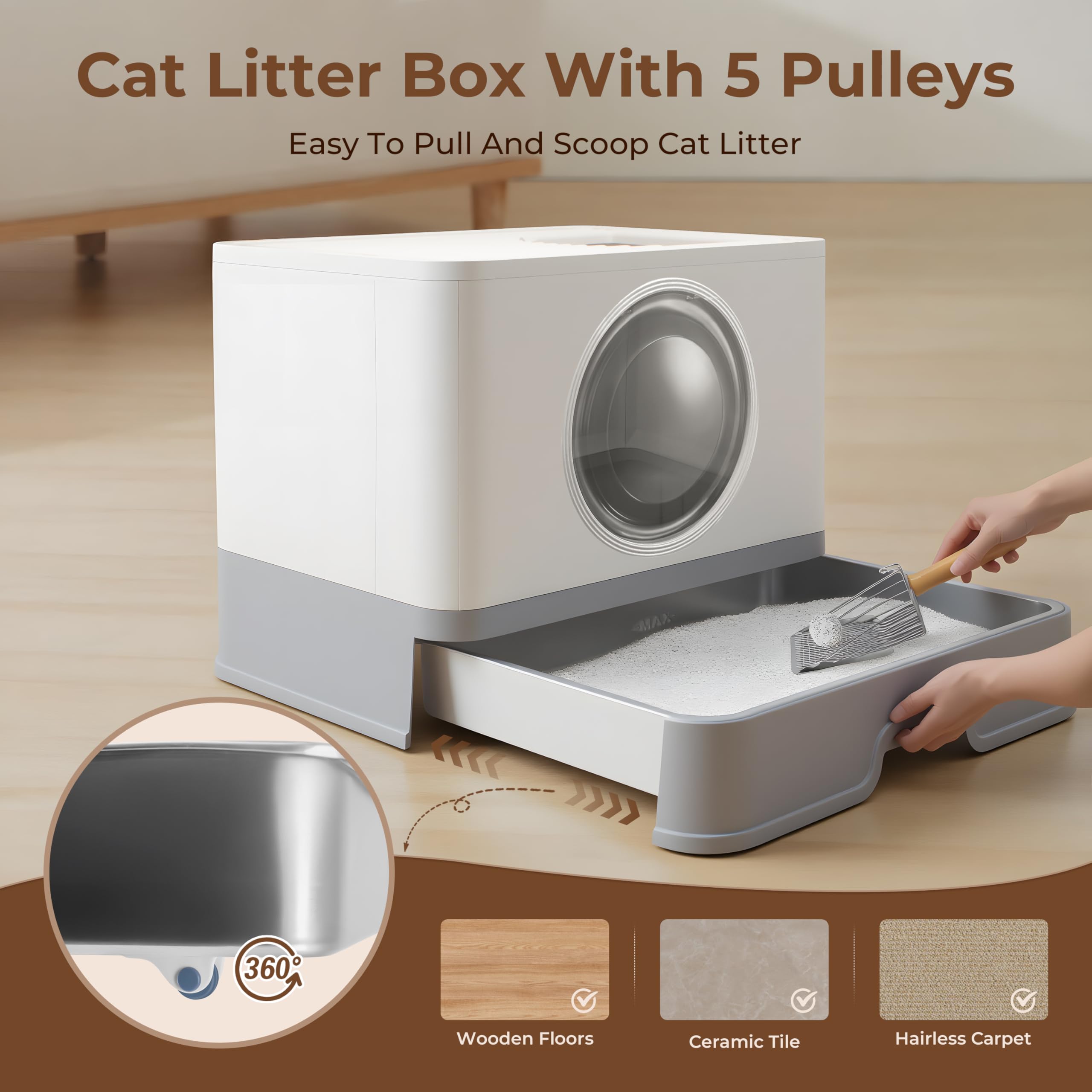 BeComfee lid privacy helps contain odors and protect against pets.