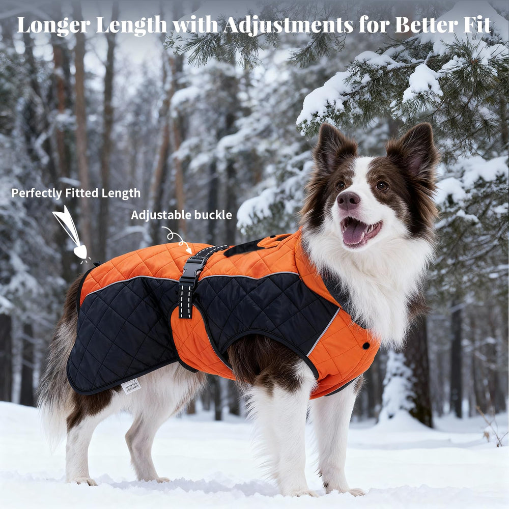 BECROWM dog coat plush collar interior closeup showing wind-blocking warmth and comfort.