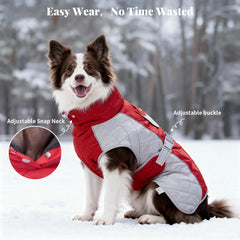 BECROWM dog coat red jacket back view showing coverage and shape