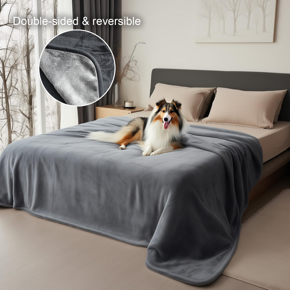 Bedding Aid blanket with kids and pets demonstrating protective coverage