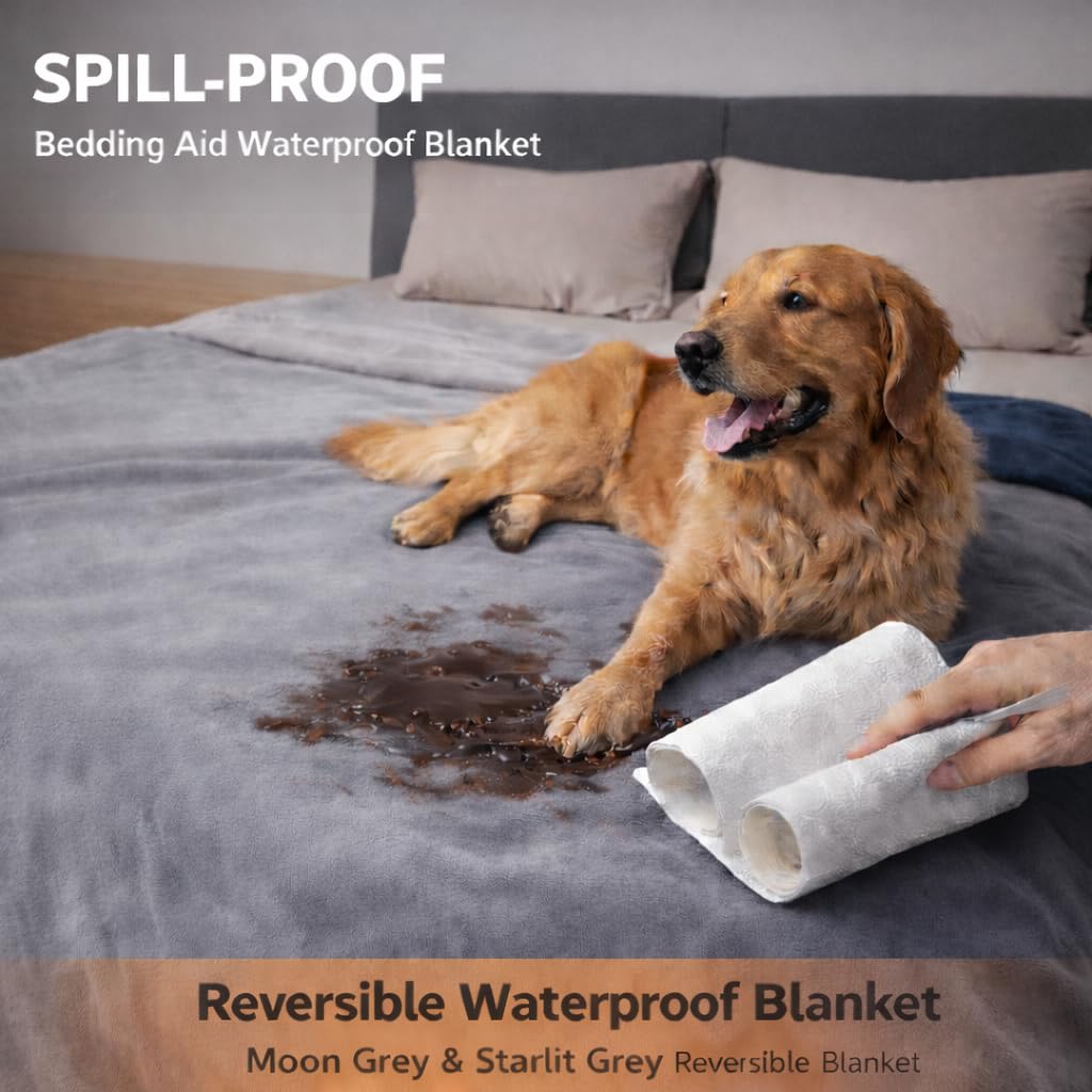 Bedding Aid waterproof blanket machine-washable close-up fabric ensures easy cleaning