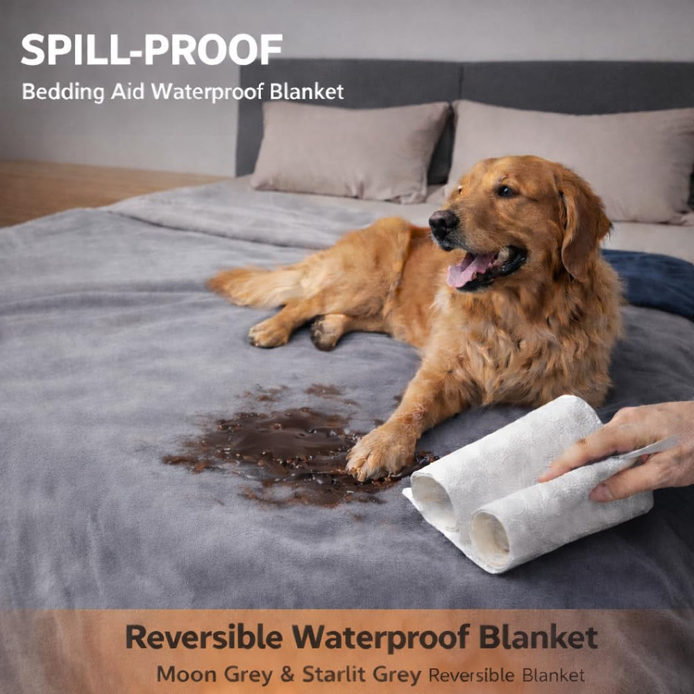 Bedding Aid waterproof blanket machine-washable close-up fabric ensures easy cleaning
