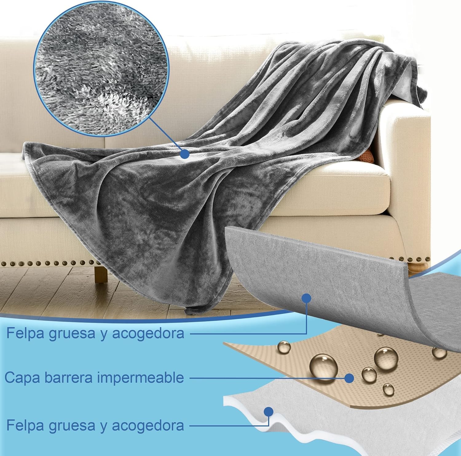 Bedding Aid on-sofa setup demonstrates spill protection for family movie nights.