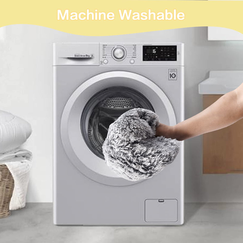 Bedfolks dark grey plush material highlights premium texture and comfort.