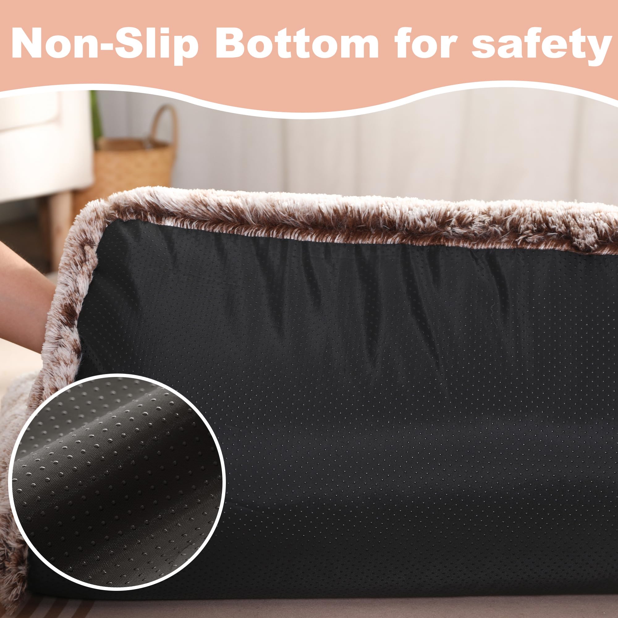 Bedfolks 29x21 inch dog crate bed size shown in scene