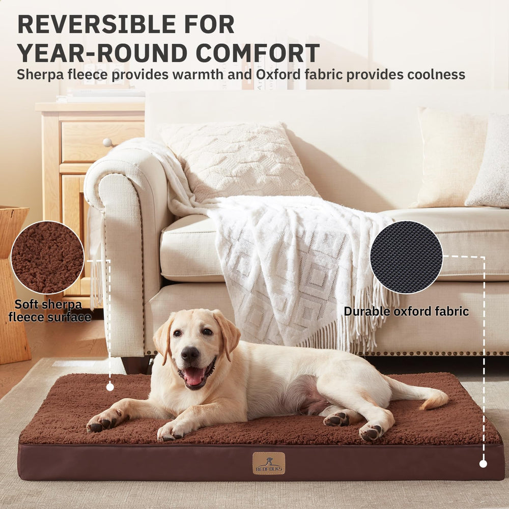 Bedfolks dog bed waterproof cover protects foam and simplifies cleanup