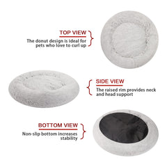 Bedfolks Calming Donut Bed suitable for large dogs up to 100 lbs.