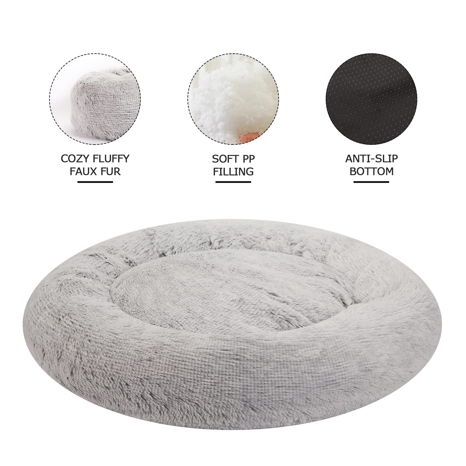 Bedfolks Donut Bed round shape emphasizes cushiony support for curled sleepers.