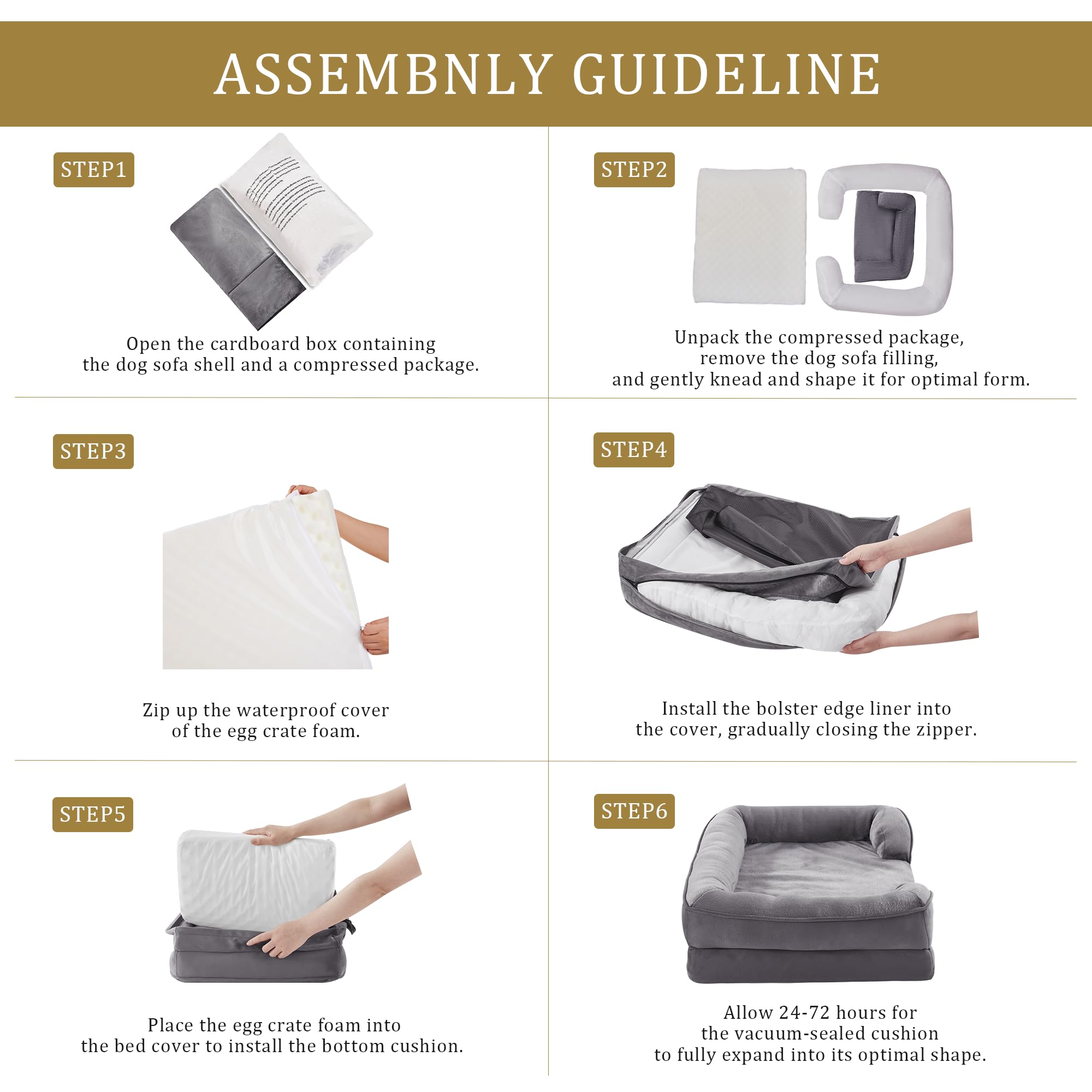 Bedfolks orthopedic dog bed cover removable demonstrates easy, thorough cleaning.