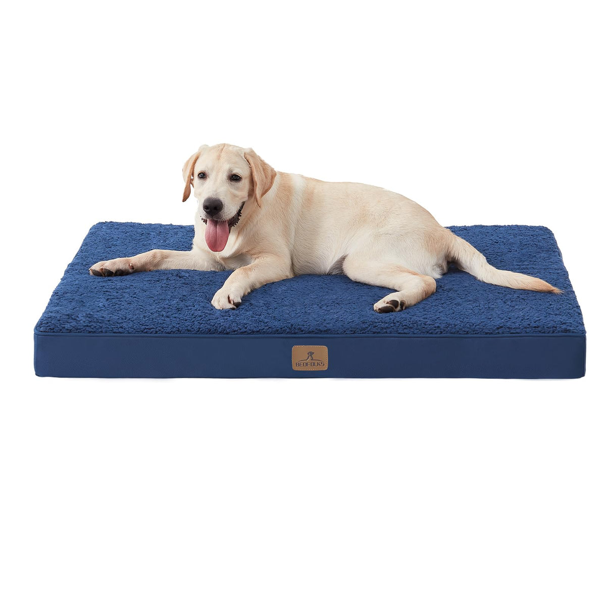 Bedfolks orthopedic dog bed with egg crate foam for large dogs (egg crate foam visual).