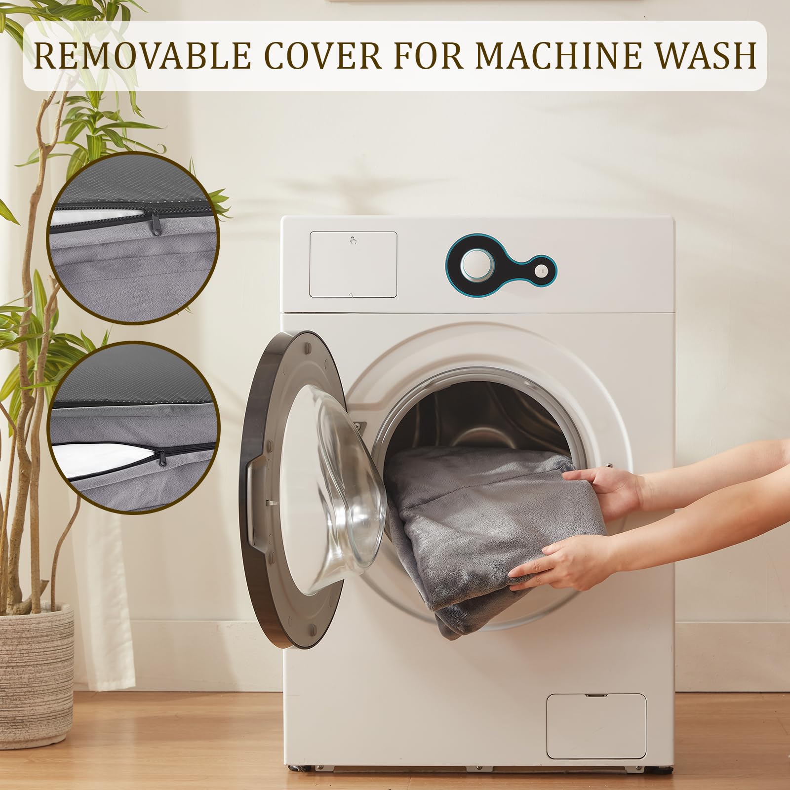 Bedfolks orthopedic dog bed nonslip bottom prevents slipping on smooth floors.