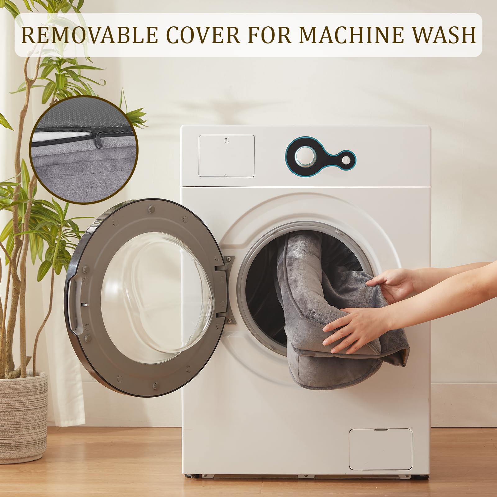 Bedfolks removable washable cover simplifies cleanups after adventures.