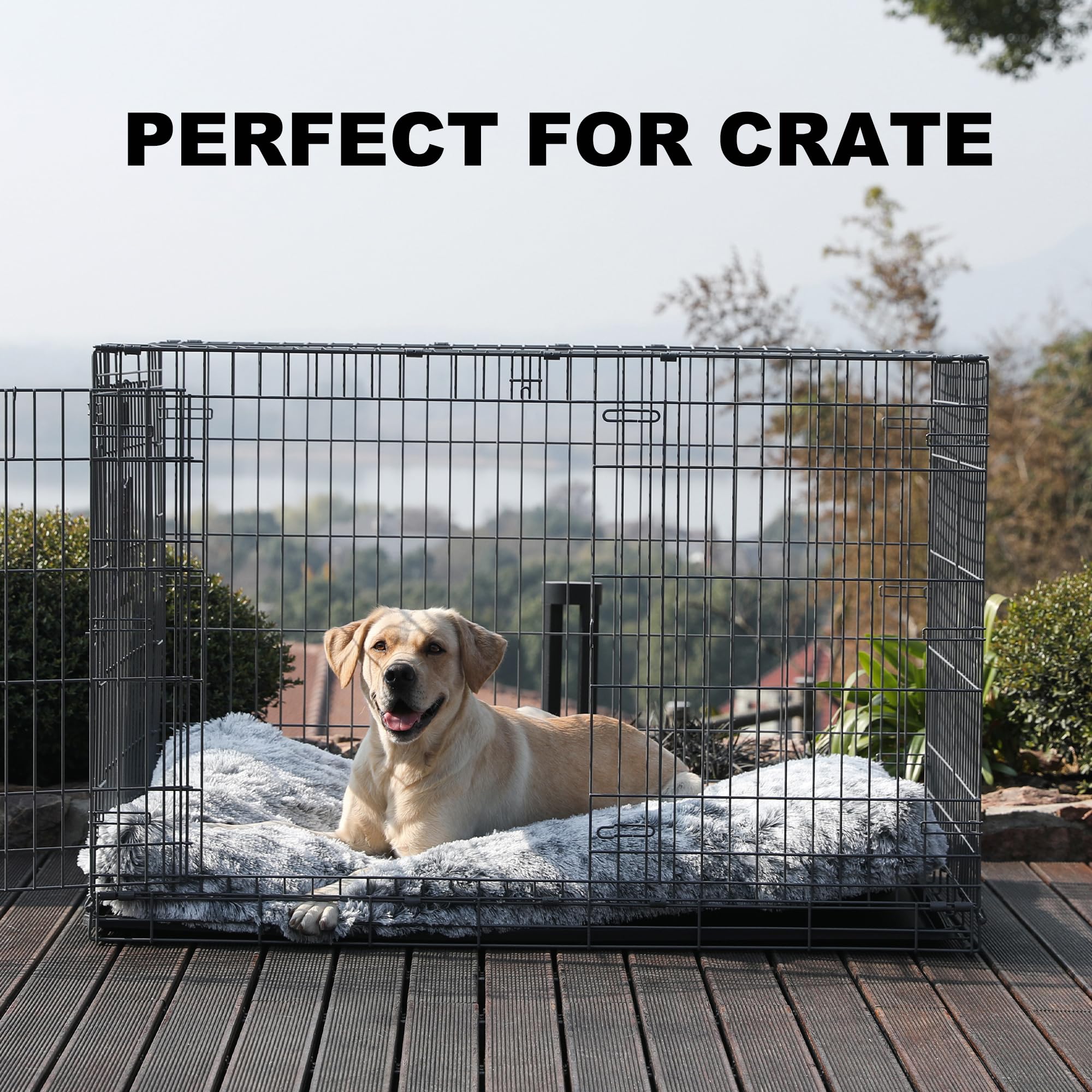 Bedfolks Waterproof Crate Bed with 4-inch padding for supportive rest.