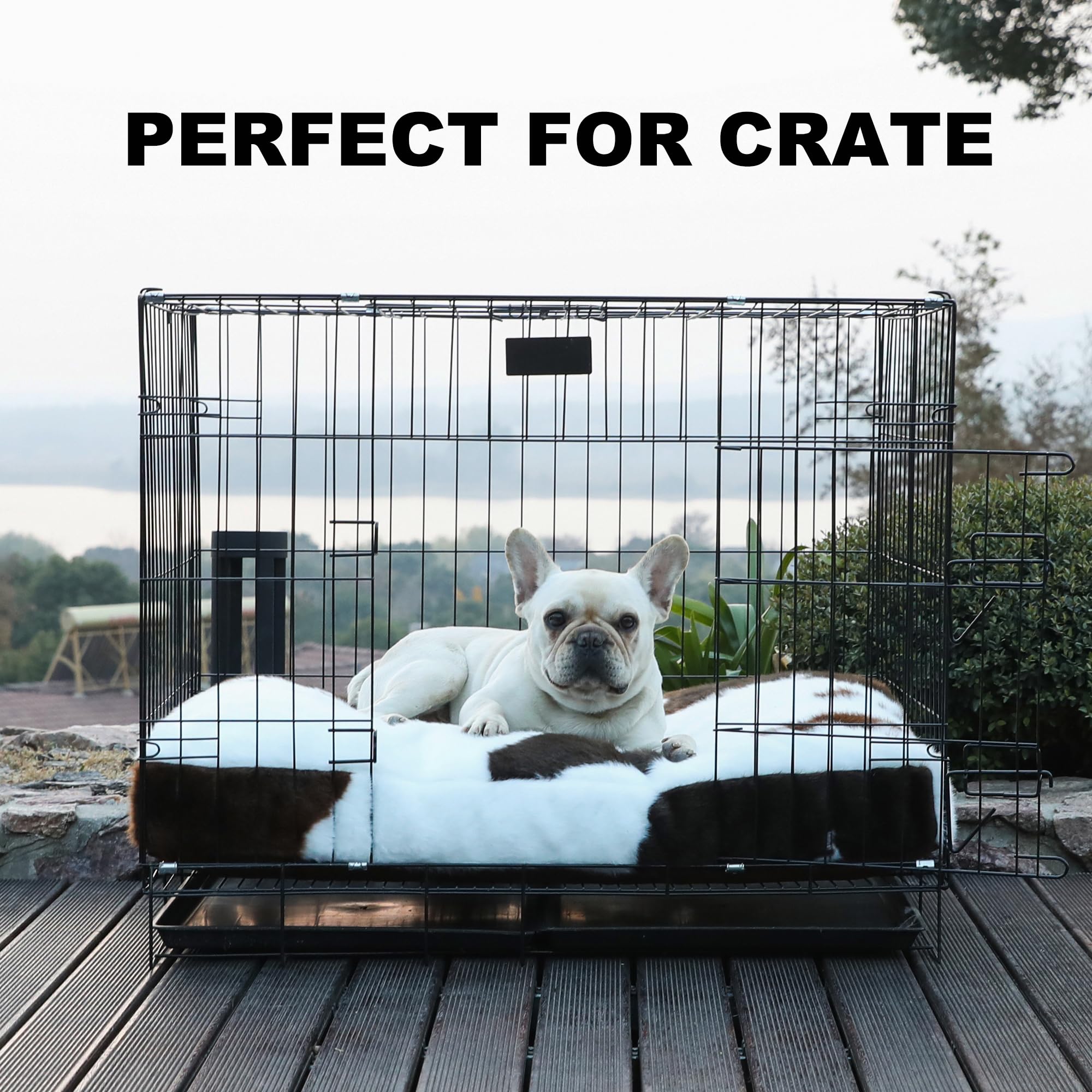 Bedfolks waterproof crate bed crate-setup indicates compatibility with 36x23 crates.