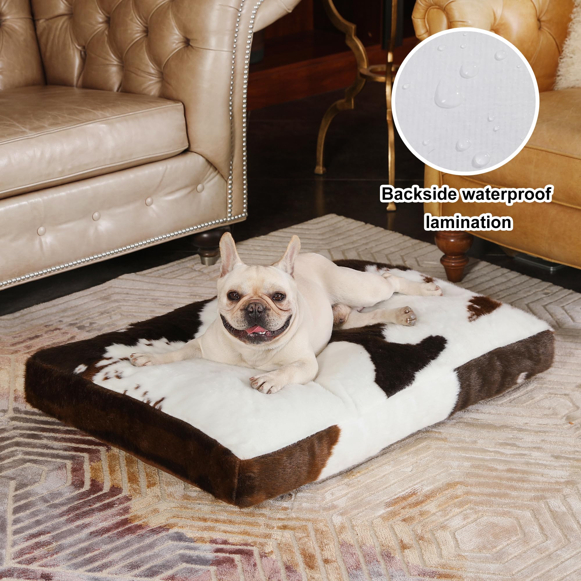 Bedfolks waterproof crate bed removable-cover close-up shows easy washing and fill adjustment.