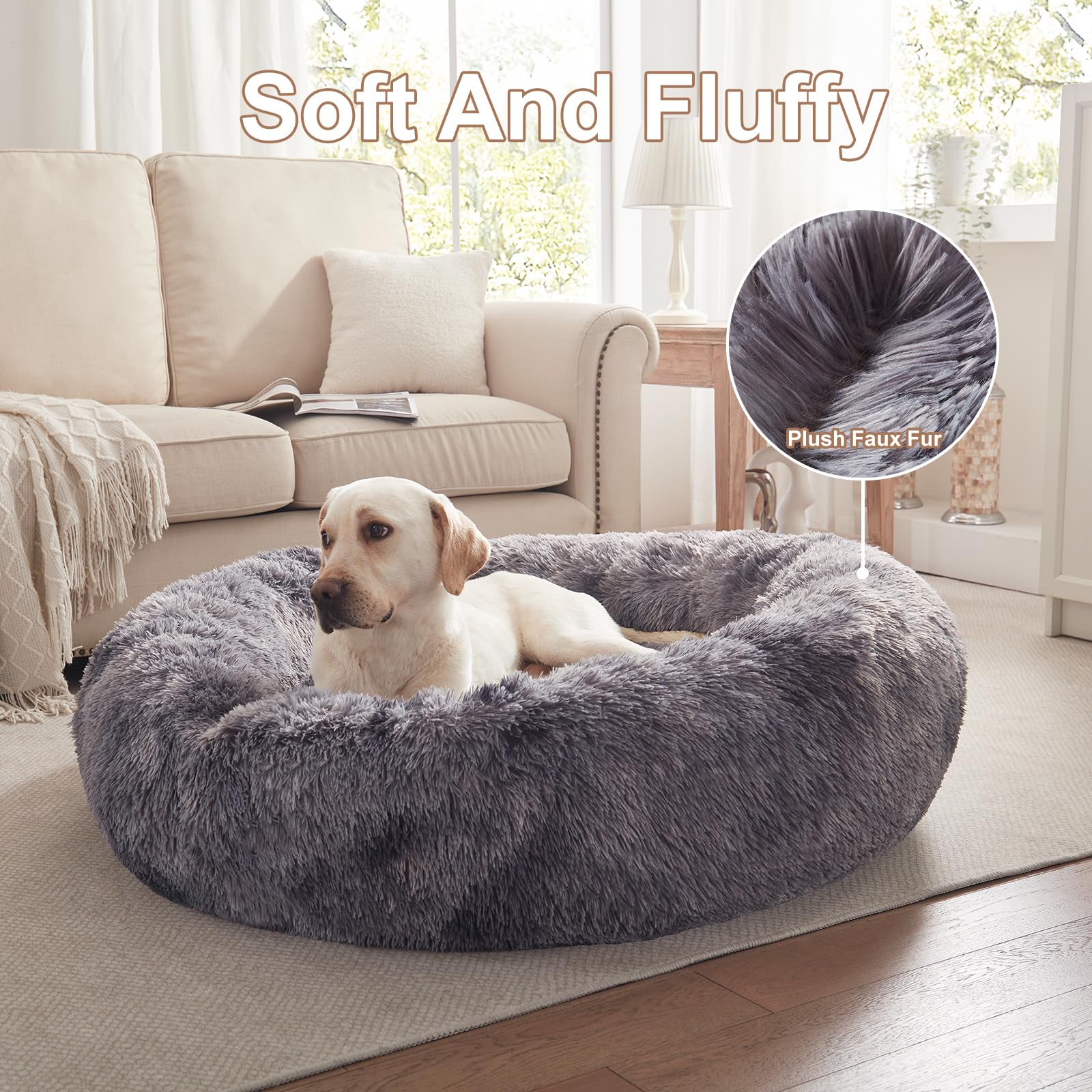 BedStill Donut Bed anti-slip base keeps it steady on slick floors.