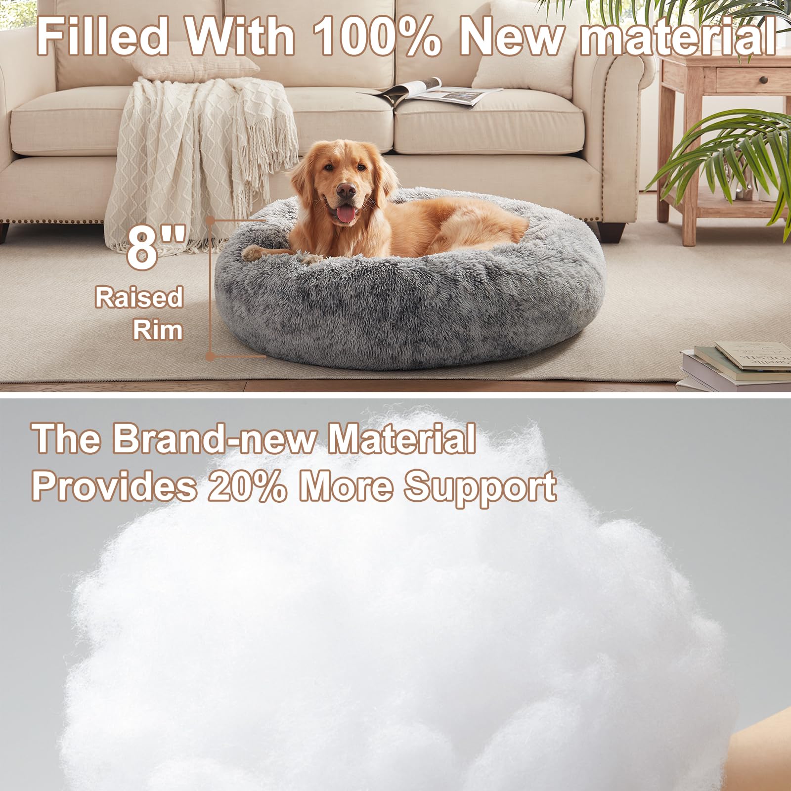 BedStill donut dog bed 36in removable washable cover for easy cleaning