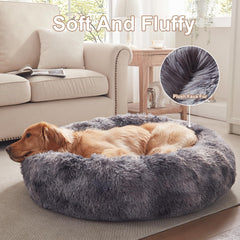 BedStill donut dog bed anti-slip base helps keep bed in place on slick floors.