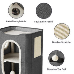 Bedsure 2-Story Cat House dual hideaways create private retreat spaces.