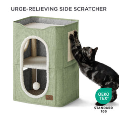 Bedsure 2 Story Cat House hideaways provide private napping spots for cats.