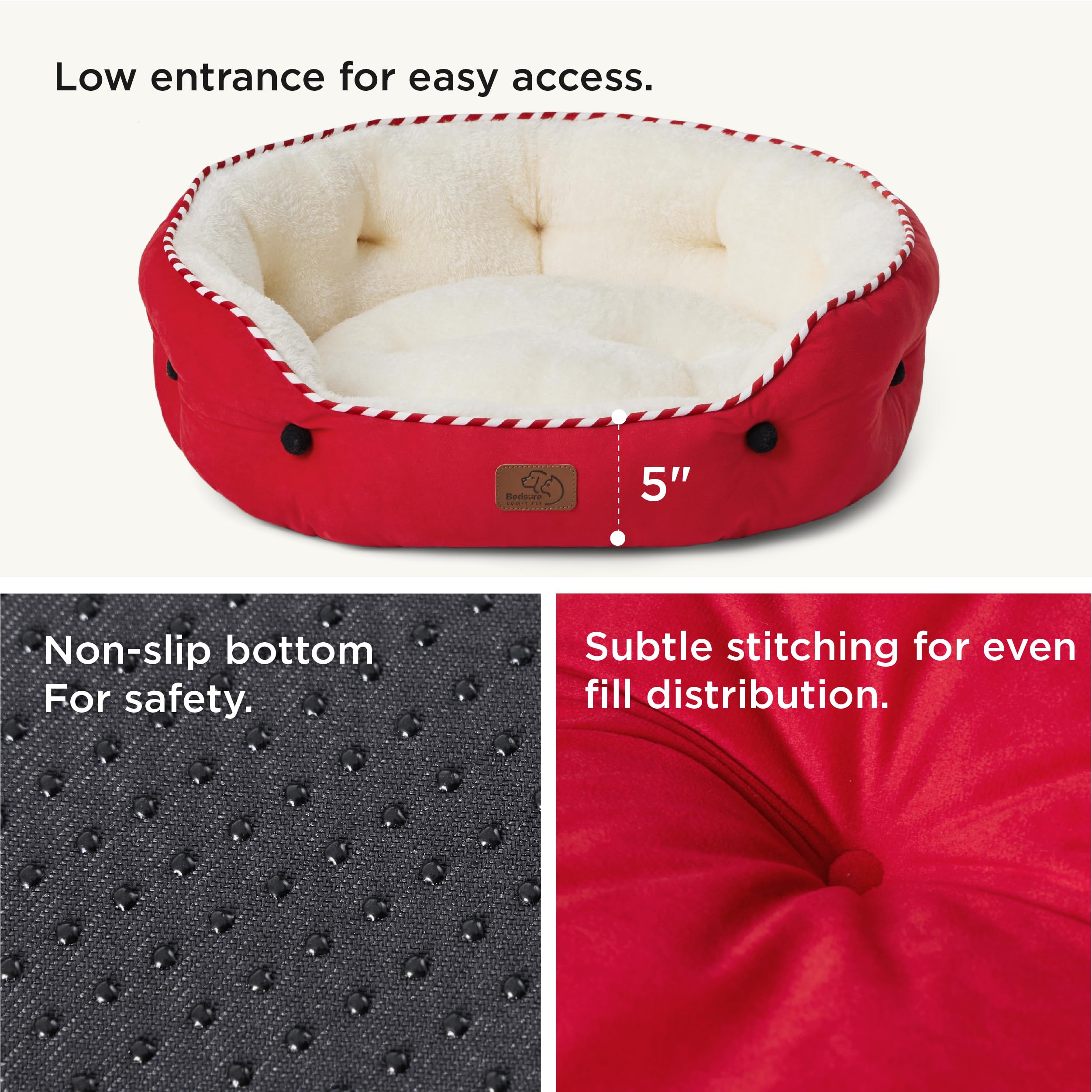 Bedsure 25-inch pet bed fits small dogs and indoor cats nicely.