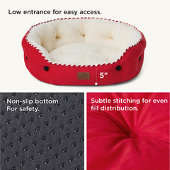 Bedsure 25-inch pet bed fits small dogs and indoor cats nicely.