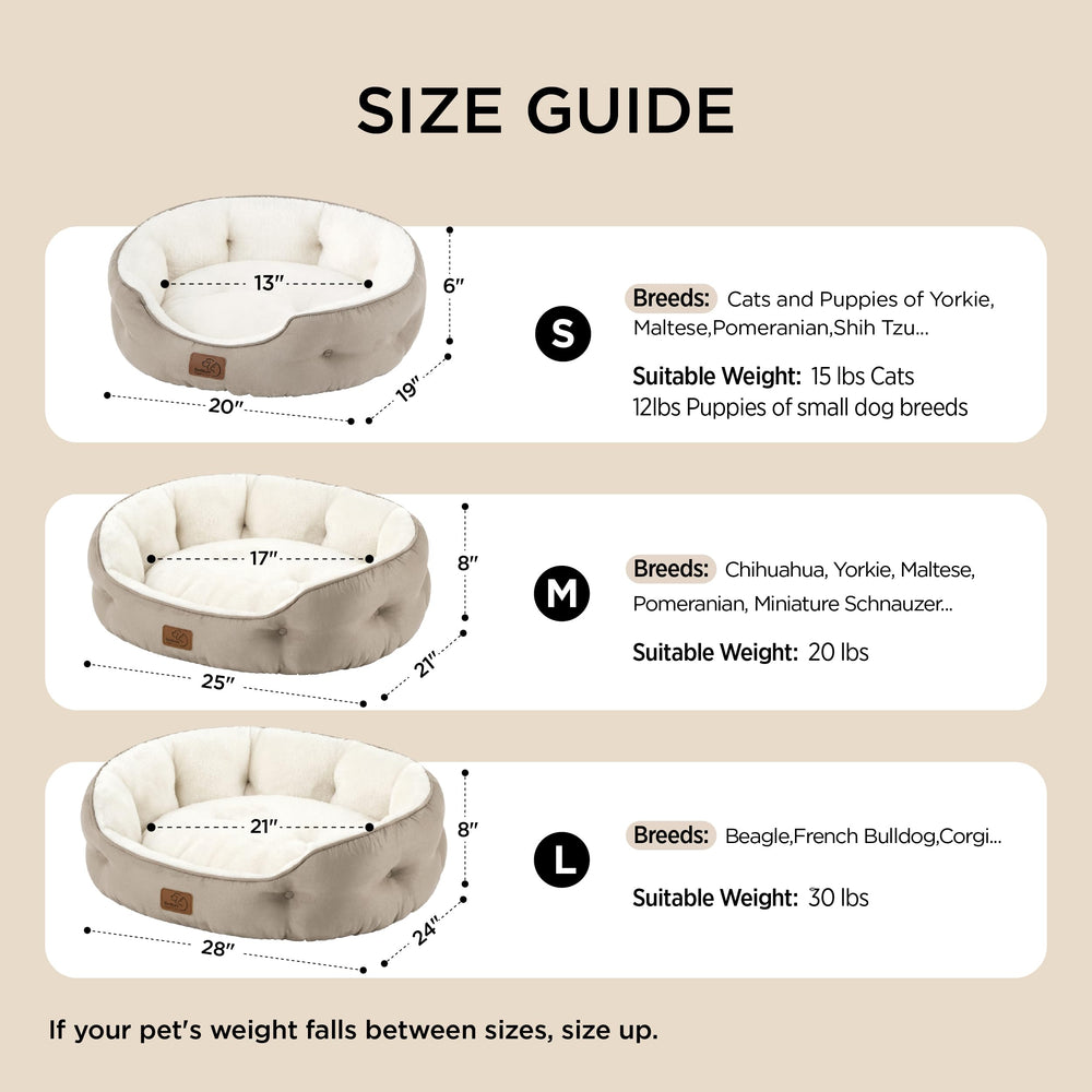 Bedsure 25-inch round bed sized for small dogs and kittens