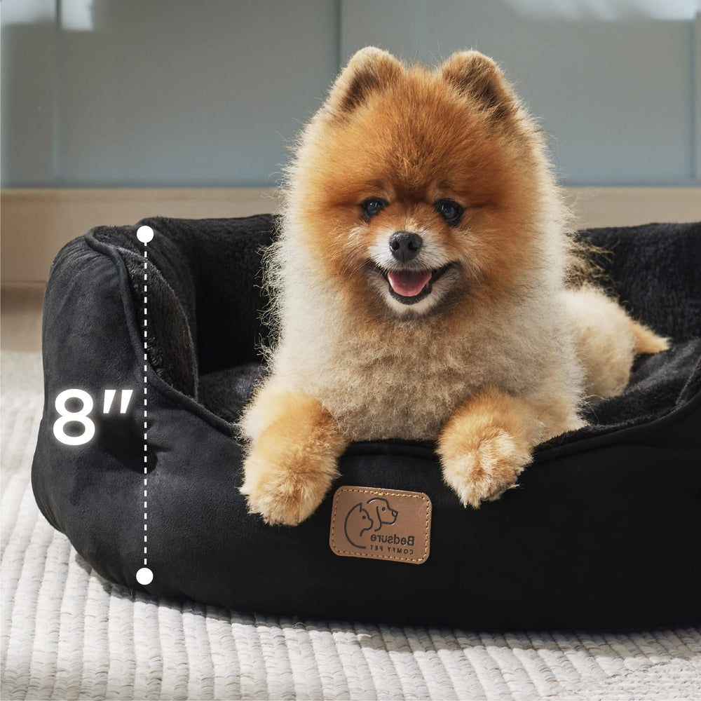 Bedsure 25-inch round bed ideal for small dogs and indoor cats.