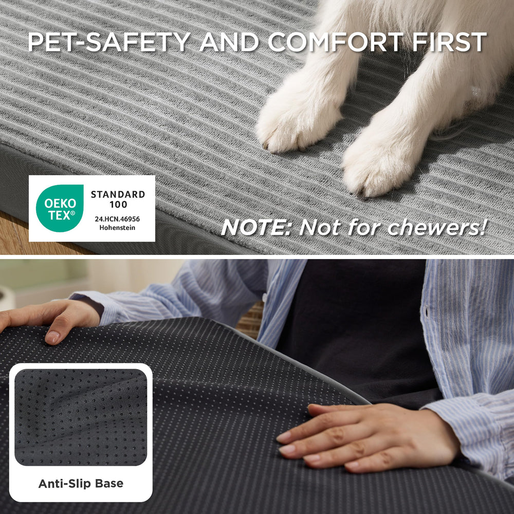 Bedsure anti-slip base ensures the bed stays in place on hardwood floors.