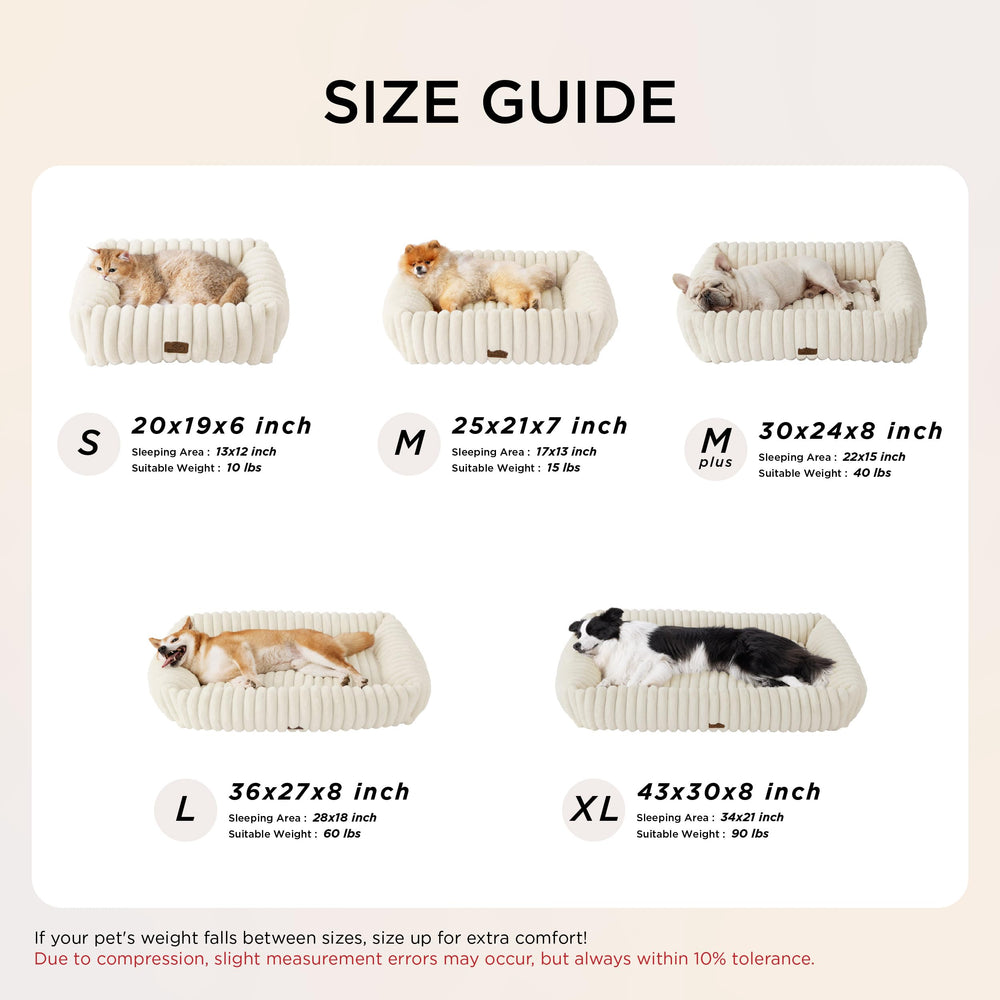 Bedsure anti-slip bottom cream pet bed ensures stable placement during use
