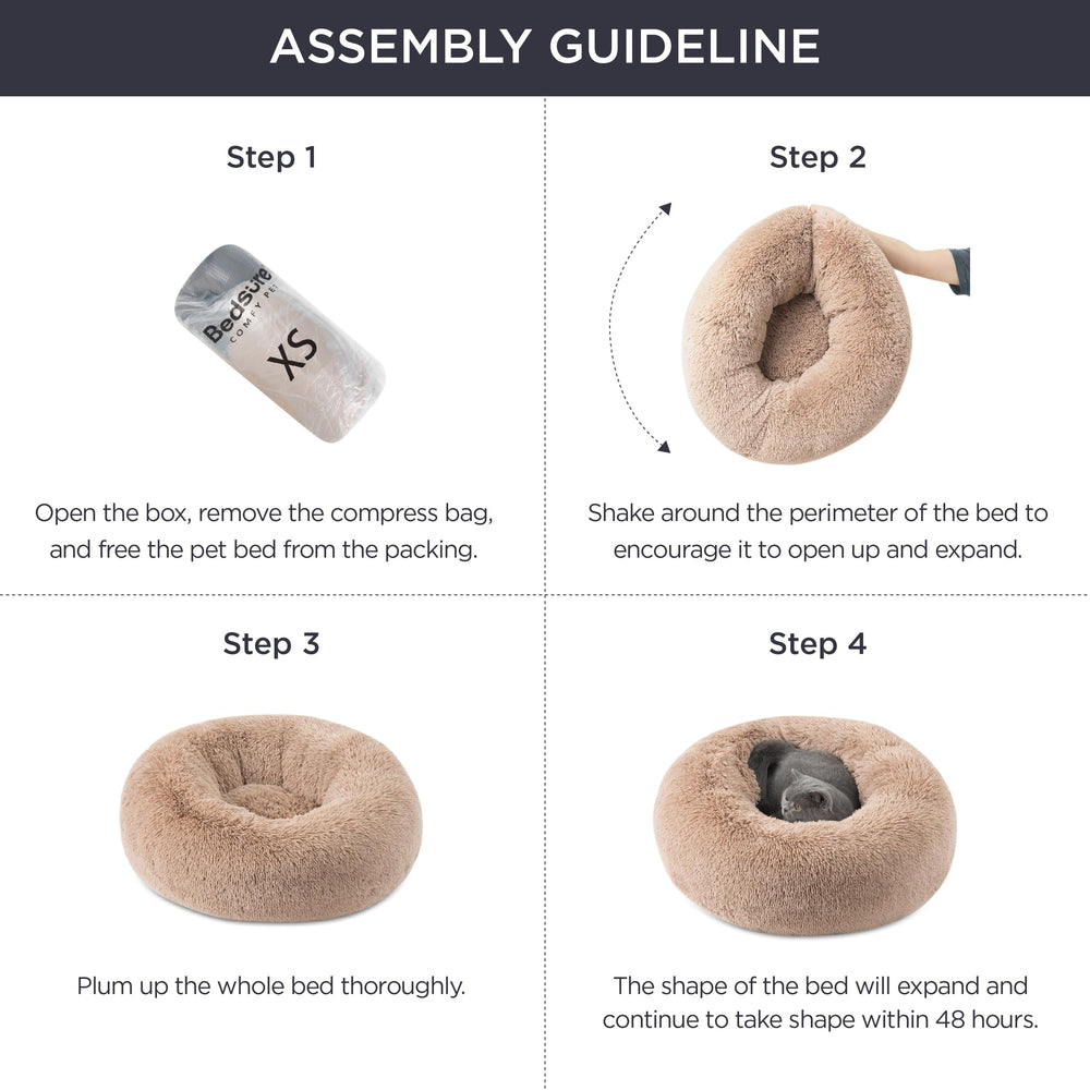 Bedsure calming cat bed measures 20 inches suited for pets up to 15 pounds