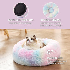 Bedsure calming cat bed with removable cover for easy machine washing