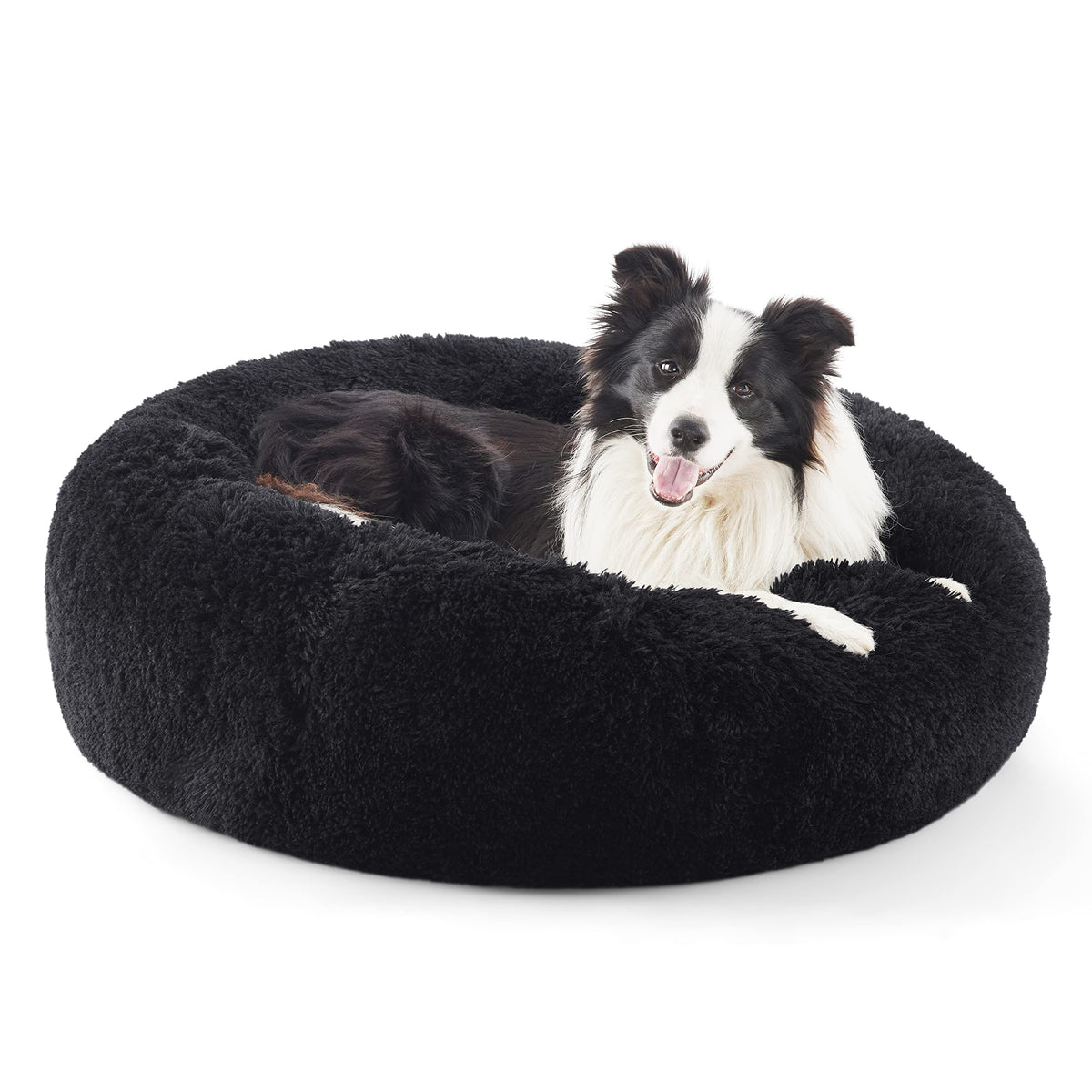 Bedsure calming dog bed with a donut round shape for secure curling and cozy naps.