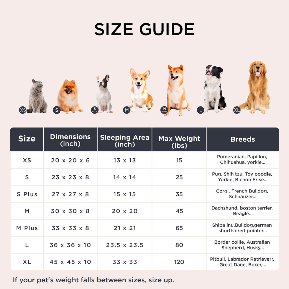 Bedsure calming dog bed ivory beige color blends with home decor.