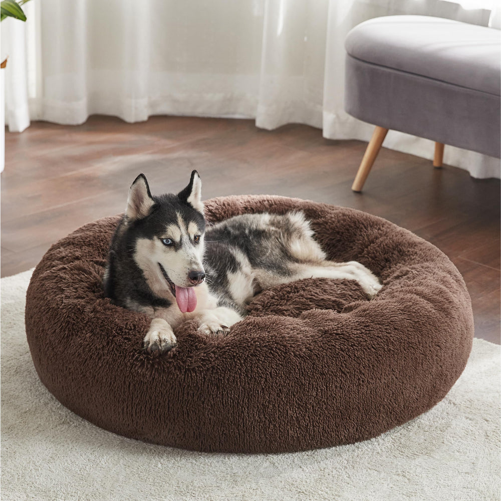 Bedsure calming dog bed non-slip base prevents sliding during use.