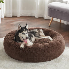 Bedsure calming dog bed non-slip base prevents sliding during use.