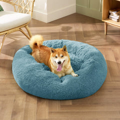 Bedsure bed with raised rim supports head and neck for relaxed resting.